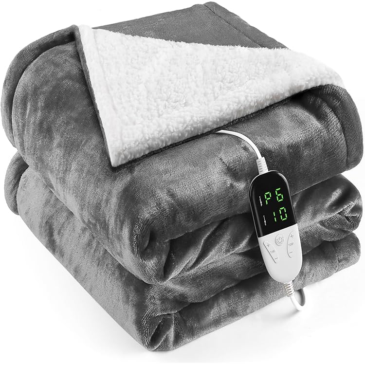 HAUSPROFI Kuschelheizdecke 180x130cm – 6 Temperaturstufen, Timer 1-3 Std., Waschbar & Sicher