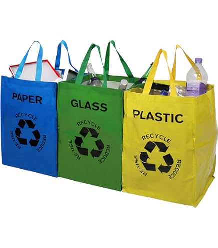 Silverline 410631 Sacs de tri sélectif, Multicolore, 400 x 320 x 320 mm, Set de 4 Pièces