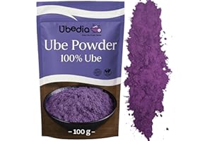UBEDIA Ube-Pulver ◈ 100 g ◈ Pulver 100% reines natürliches Ube ◈ Premium-Qualität – Klasse A ◈ Herkunft Philippinen ◈ Ohne Zusatzstoffe oder Farbstoffe ◈ Vegan & Glutenfrei ◈ Ideal für Getränke und