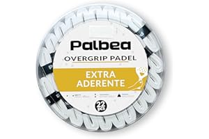 Palbea OverGrip Padel Bianco Extra Aderente Confezione da 3/6/12/22/60 Pezzi - Grip Padel Antiscivolo - Elevato Assorbimento del Sudore - Superficie Morbida - Progettato per Racchetta di Padel Tennis