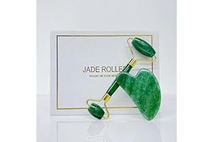 PRETTIVO Gua Sha Set and Jade Roller, Guasha Tool Face, Jade Gua Sha & Face Rollers for Women, Beauty Massage Face Roller for Body Muscle Relaxing