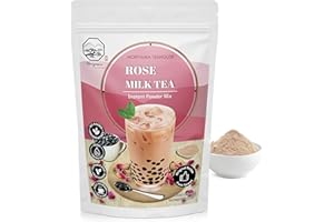 Rose Bubble Milk Tea Instant 3in1 Powder Mix - 1kg (33 Drinks) | For Boba Tea, Milkshake, Blended Frappe and Bakery | Authentic Taiwan Recipe | 0 Trans Fat, No Preservatives by Moriyama Teahouse