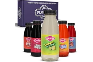 FLORIDA SODA SYRUPS Florida Soda Syrup Compatible With Sodastream - Classic Range Aspartame Free | Iron Brew, Lime & Lemon, Orange, Cola, Sour Cherry Concentrated Flavours (Classic, 5 Pack)
