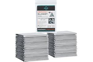General Medi Couverture d'urgence (Paquet de 12) - Couvertures de Survie parfaites pour l'extérieur, la randonnée, la Survie, Les Marathons ou Les Premiers Soins