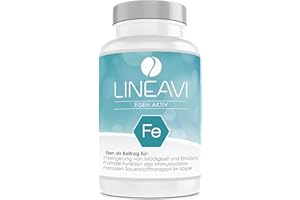 ‎LINEAVI LINEAVI Eisen Aktiv, Eisen, Vitamin C und B-Vitamine, unterstützt das Immunsystem und trägt zur Verringerung von Müdigkeit bei, in Deutschland hergestellt, 120 vegane Eisentabletten (4-Monatsvorrat)