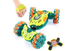 TERRA WHEEL Fjärrstyrd bil barn med fjärrkontroll, 4WD 360° rotation offroad RC stuntbil med LED-ljus, 2,4 GHz bil med fjärrk