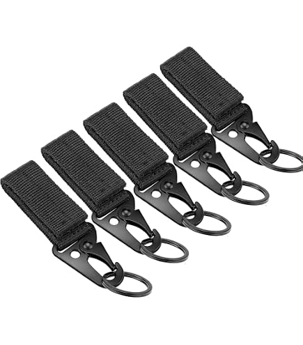 4 Ceintures Suspendues Tactiques Avec Mousqueton – Nylon Et Allu, Pour Clés Ou Accessoires