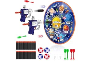 DX DA XIN Giochi di Freccette Bambini - Tiro al Bersaglio Bambini 73.5CM Bersaglio Freccette di Sicurezza 2 Pistole Giocattolo per Regalo di Natale Giocattoli per Bambini 4 5 6 7 8 9 Anni
