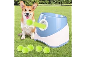 Aolawco Lanciatore automatico per palline, per cani con 6 palline da tennis da 2", può lanciare 10-30 m, macchina interattiva per cani di piccola e media taglia