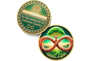 IELCJJ Infinite Growth Tree of Life Nüchternheit Münzen – Green Forest Addiction Recovery AA Münze – Affirmation NA AA Chips und Medaillons – Feiern Sie nüchterne Narcotics Alkoholiker Anonyme Geschenke für