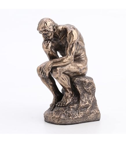 Statue Le Penseur De Rodin En Résine – Figurine Classique Grès 24,5 Cm, Décoration Intemporelle Pour Bureau Ou Salon