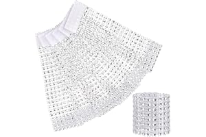 ALLBESTS Napkin Rings Set of 150 Silver Rhinestone Mesh Napkin Holders for Table Decorations or DIY Decoration