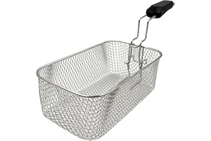 LACOR - R69135A - Cestillo para freidora Ergo, Acero Inoxidable 18/10, 23,5 x 14 x 8,5 cm, Uso Profesional, Durabilidad y Resistencia