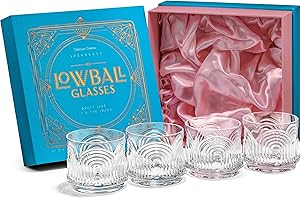 GLASSIQUE CADEAU Set di 4 bicchieri da cocktail vintage Art Deco anni '20 | Bicchieri da cocktail in cristallo vecchio stile da 260 ml per bere bevande classiche da bar | Bicchieri da donna a base pesante