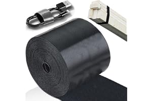 TEUVO 10CM x 3M Double Sided Hook and Loop for Tying Cable, Sew On Non Adhesive Back Wide Fabric Fastener Straps for Cable Management Ties, DIY Craft Around Home and Office