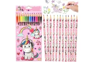 ‎HENDPOCK Hendpock Buntstifte Unicorn 12 Mehrfarbig Farbstifte Zeichnen Kinder Karikatur Stifte Kinder Bastelset Malen Stifte Geeignet für Schulbelohnungsschüler Geburtstagsfeiern Weihnachtsgeschenke (Unicorn)