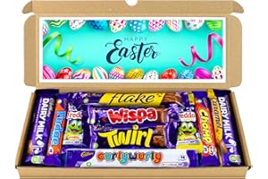 SWEETIE BOUQUETS Easter Chocolate Hamper, Letterbox Chocolate Gift Box of 10 Fullsize Dairy Milk Chocolate bars, Ideal Gifts For Women & Gifts For Him (Happy Easter)