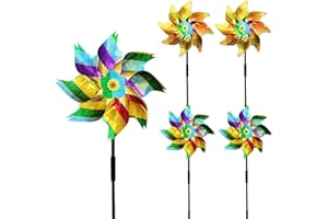 YITLA Windrad Vogelabwehr Taubenabwehr, Windrad GartenTaubenschreck,Taubenabwehr Balkon,Reflektierende Windräder Vogelschreck Vogelabwehr to Protect Garten,Hof, Obstgarten (5 Regenbogen)