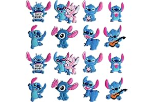 PIIMNT Stitch Charmes de Chaussures, Stitch Shoe Charms, Lilo & Stich Charmes de Chaussures Cartoon Charmes de Chaussures 16 pcs Charmes de Chaussure de PVC Stitch pour Chaussures Cadeau de Fête
