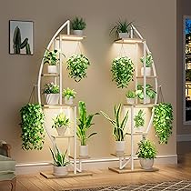 Supporto Per Piante A Forma Di Albero 8 Livelli 160 Cm Con Luci Di Crescita A Spettro Completo - Mensola In Metallo Per Interni E Balcone - 4