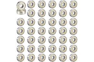 LITZEE 40 Stück Kugellager 608 ZZ, 608 Kugellager 8mm x 22mm x 7mm Metall Double Shielded Miniatur Rillenkugellager für Skateboard Roller Inline Skates und Rollerblades (608ZZ, Silberfarben, 40 Stück)