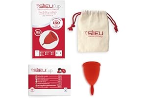 Copa Menstrual Sileu Cup Classic - Alternativa ecológica y natural a tampones y compresas - Bolsa de regalo - Talla S, Rojo