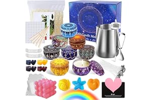 YUTUY Kit per Realizzare Candele, DIY, tra 8 Cui Lattine per Candele, 80 Stoppini, Pentola per Versare e Cucchiaio