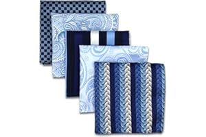 S&W SHLAX&WING Shlax&Wing 5 Pieces Assorted Mens Pocket Square Set Handkerchiefs