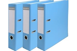 Exacompta - Réf. 918412SE - Lot de 3 classeurs à levier - dos de 80mm - format à classer A4 - extérieur en polypropylène / intérieur en papier - bleu clair