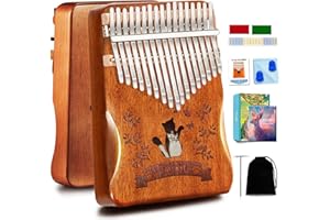 EVERJOYS Kalimba Thumb Piano 17 Keys, Professional Musical Instrument Finger Piano with Portable Soft Cloth Bag, Fast to Learn Songbook, Tuning Hammer for Kids Adult and Beginner