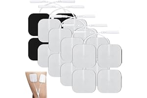 QIANEFFORT 20 PCS Unit Replacement Pads,50X50mm Machine Pads for Tens,Self-Adhesive Electrode Pads,Reusable Unit Electrode Pads,Black and White Unit Patches,Unit Pad Compatible with Tens