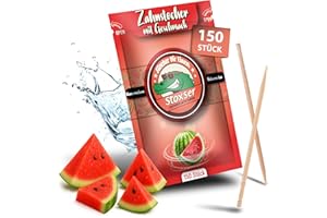 Stoxser 150 x Zahnstocher mit Geschmack Wassermelone die Geschmacksrevolution, Zahnstocher Geschmack Kein Kaugummi Unterstützend zu Zahnpasta Zahnsteinentferner Zahnseide Zuckerfrei