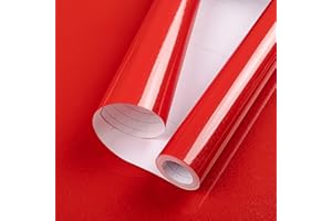 Hode Matowa czerwona folia winylowa na wysoki połysk, wodoodporna, samoprzylepna rolka plastikowa, odklej i przyklej, papier kontaktowy do blatów kuchennych, pokrycie winylowe, 30 cm x 3 m