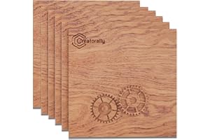 ‎CREATORALLY Creatorally 3mm Sperrholzplatte, 6 Stück Sperrholz 30x30cm Unbehandeltes Holz, Holzplatte für Laser Gravur, CNC Schneiden, Malerei, DIY Modell Heimdekoration (Rosenholz)