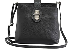 AMBRA Moda GL007 - Sac à bandoulière sac portés épaule en cuir véritable pour femme