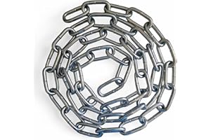 RSE PRO 10MM Metal Chain Heavy Duty & Rust Resistant Link Galvanised Thick Polished Stainless Steel for Security Gate Fence Gym Weight Lifting Strong Long Life Welded Links (10MM, 3 Metre)