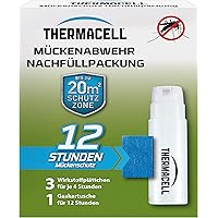 Thermacell Mückenabwehr Nachfüllpackung für 12 Stunden (3 Wirkstoffplättchen und 1 Gaskartusche), Mehrfarbig