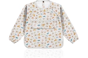 WEAKUP10®️ Babero con Mangas Impermeable | Baberos Bebe Impermeables | 6 a 36 Meses | Babero BLW | Babete Impermeável Bebe | Regalo para Bebe | Regalo para niño | Fácil de Limpiar | Suave y Divertido.