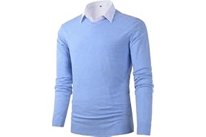 BENIBOS Mens Casual Slim Fit Basic Designed V-Neck Pullover Sweater