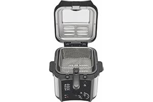 Brandt FRI30X - Friggitrice classica 2,5L olio - Vasca e coperchio rimovibili - Capacità 1 kg di patatine fritte - 1600W - Oblò di controllo - Termostato regolabile da 130 a 190°C - Filtro metallico