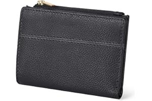 OAK LEATHERS Wallet for Women Full Grain Leather - Small RFID Coin Purse Credit Card & ID Holder for Ladies,Bifold Wallets for Teenager (Nappa Black)
