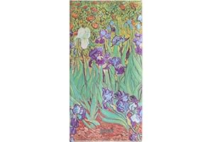 Paperblanks Agenda 12 mois 2025, Iris de Van Gogh, Horizontal - Mince (180 mm x 90 mm), Italien