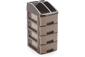 Nakoda Plastic 4-Tier Drawer, Assorted Colour, (21.4 X 17.3 X 37.5) Cm