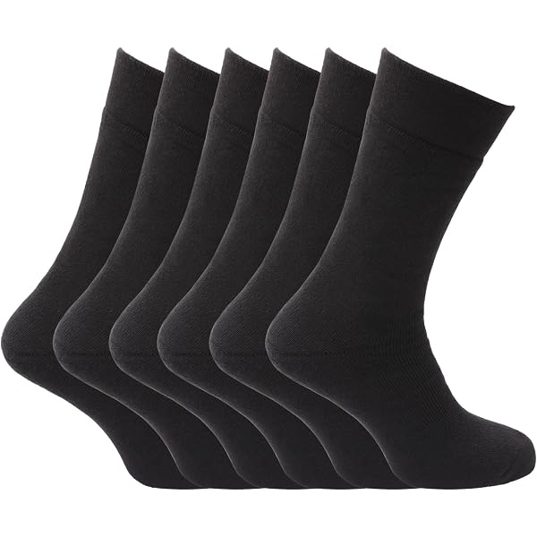 Men's Casual Socks - 4-Pack Black 100% Cotton, Made In Italy (Size 10-13)