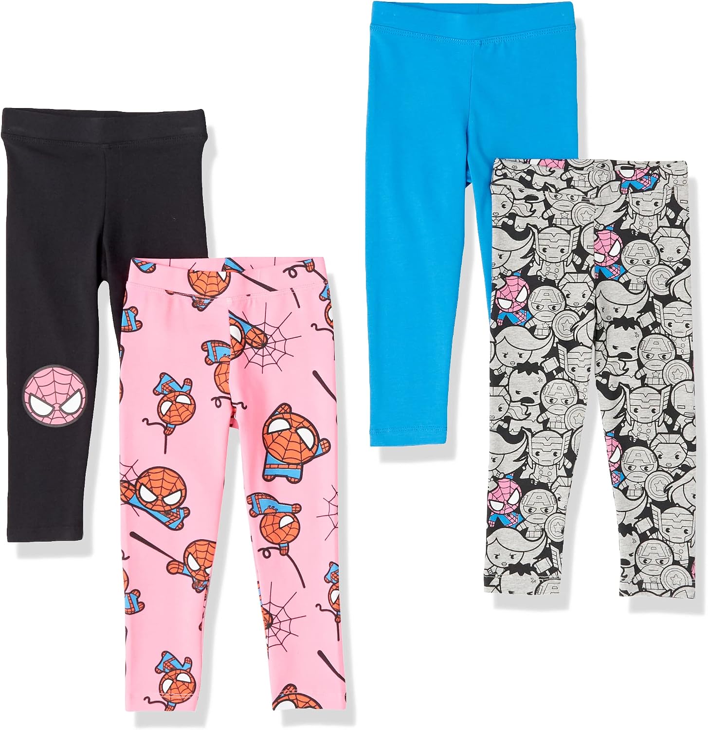 Amazon Essentials Disney | Marvel | Star Wars | Frozen | Princess Girls and Toddlers' Leggings, Multipacks