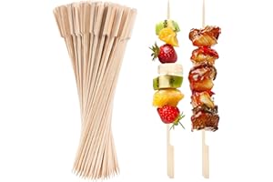 ANTETOK 100 Pieces Bamboo Skewers 30cm, Premium Food Grade BBQ Skewers Bamboo Cocktail Sticks for Finger Food, Kebab, Canape, Marshmallow, Fruit and Burger