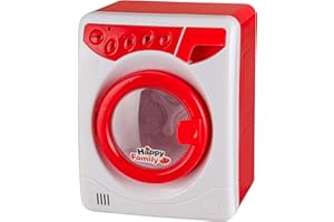 Baroni Toys Jouet Machine à Laver avec Piles Incluses, 4 Programmes, Sons et Lumières Réalistes, Panier Rotatif, Jouet pour Les Enfants 3 4 5 6 7 Ans