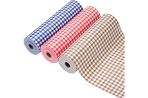 ZLLKEJI Alfombrilla para Cajón Cocina Antideslizante Estera del Refrigerador Impermeable Cuttable Reutilizable Forro para Cajones de Armario Lavable Protector Muebles 30 * 300Cm Rojo Azul Marrón 3 Piezas