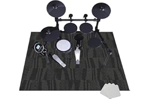 JAEVKWZY Alfombras Acusticas Alfombra para Bateria Electronica 120 x 100 cm Alfombrillas Insonorizada Antideslizantes para Baterías electrónicas Caja Bombo Baterías acústico Tambor Instrumentos Musicales