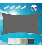 GAIJUAN Sonnensegel 2,5x4,5 M – UV-Schutz 95%, Wasserabweisend, Inkl. 4 Befestigungsseile, Dunkelgrau